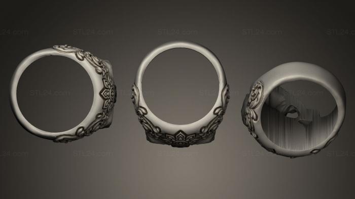 Ювелирные перстни и кольца (Череп пророс, JVLRP_0037) 3D модель для ЧПУ станка